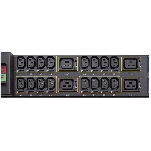 Eaton fuse disconnect rack PDU, 0U, Hardwired input, 17.3 kW max, 230/400V, 24A, Hardwired, Three-phase, Outlets: (48) C13 Outlet grip, (12) C19 Outlet grip - Hardwired - 48 - EMI355-HW - Image 4