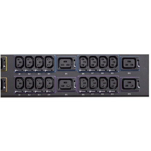 Eaton fuse disconnect rack PDU, 0U, Hardwired input, 17.3 kW max, 230/400V, 24A, Hardwired, Three-phase, Outlets: (48) C13 Outlet grip, (12) C19 Outlet grip - Hardwired - 48 - EMI355-HW - Image 5