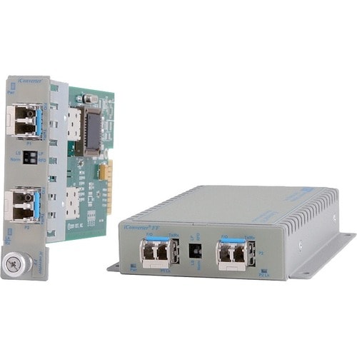 Omnitron Systems SFP to SFP Protocol-Transparent Media Converter and WDM Transponder - Multi-mode, Single-mode - Gigabit Ethernet, Fast Ethernet - 1000Base-X, 100Base-X - 2 x Expansion Slots - - 8699-0-DW