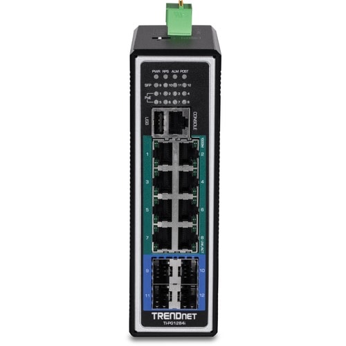 12PORT HARDENED INDUSTRIAL GB POE+ LAYER 2+ MANAGED DIN-RAIL SW - TI-PG1284I - Image 2