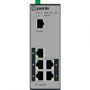 Perle IDS-205 - Managed Industrial Ethernet Switch 5 port Compact DIN Rail Switch - 5 Ports - Manageable - Gigabit Ethernet - 10/100/1000Base-TX - 2 Layer Supported - - 7013250