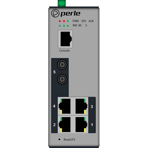 Perle IDS-305G-TSD10-XT - Industrial Managed Ethernet Switch - 5 Ports - Manageable - Gigabit Ethernet - 10/100/1000Base-T, 1000Base-LX/LH - 2 Layer Supported - Twisted Pair, Optical Fiber - - 7013220