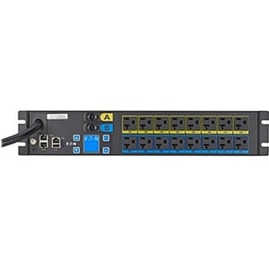 Eaton Metered Input rack PDU, 2U, L5-30P input, 10 ft cord, Single-phase, 100-127V, Outlets: (16) 5-20R - NEMA L5-30P - 16 x NEMA 5-20R - 120 V AC - EMIU05-10