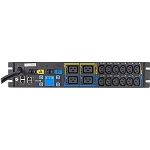 Eaton Metered Input rack PDU, 2U, L6-30P input, 10 ft cord, Single-phase, 200-240V, Outlets: (12) C13 Outlet grip, (4) C19 Outlet grip - NEMA L6-30P - 12 x - EMIU06-10