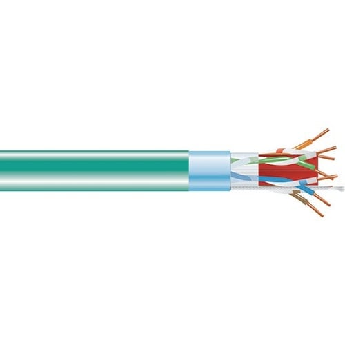 Black Box GigaTrue Cat.6a (F/UTP) Network Cable - 1000 ft Category 6a Network Cable for Network Device - First End: Bare Wire - Second End: Bare Wire - - C6ABC51S-GN-1000