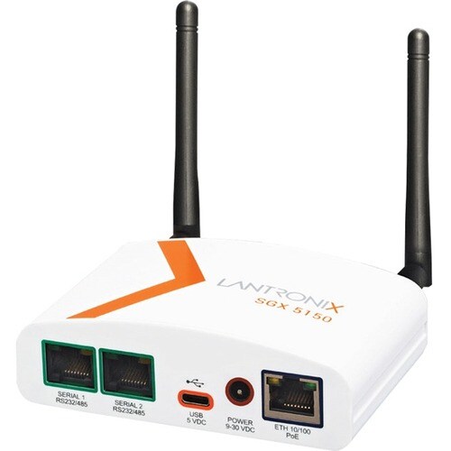 Lantronix SGX 5150 Wireless IoT Gateway, 802.11a/b/g/n/ac, 2xRS485 (RJ45), USB, 10/100 Ethernet, PoE, EU Model - Twisted Pair - 1 x Network (RJ-45) - 1 x USB - - SGX5150205ES - Image 2