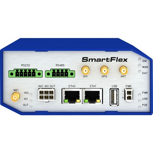 B+B SmartWorx SmartFlex SR305 Cellular Modem/Wireless Router - 4G - LTE - 2 x Network Port - USB - Fast Ethernet - VPN Supported - Rail-mountable, Desktop - SR30500010 - Image 2