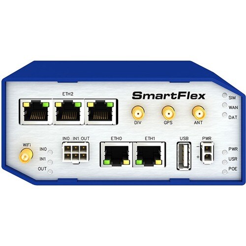 B+B SmartWorx SmartFlex SR305 Cellular Modem/Wireless Router - 4G - LTE - 2 x Network Port - USB - Fast Ethernet - VPN Supported - Rail-mountable, Desktop - SR30509020 - Image 3