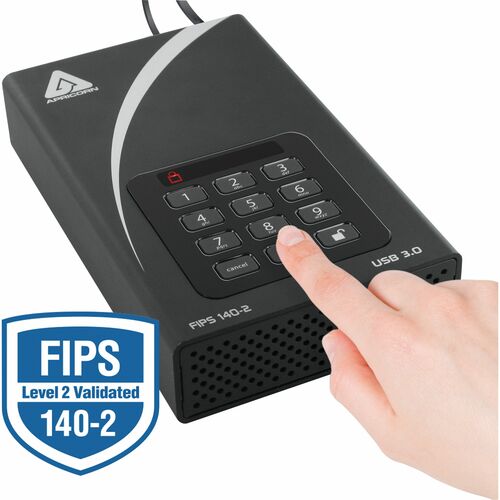 Apricorn Aegis Padlock DT FIPS ADT-3PL256F-10TB 10 TB Desktop Hard Drive - 3.5" External - Black - TAA Compliant - Desktop PC Device Supported - USB 3.0 - - ADT-3PL256F-10TB - Image 6