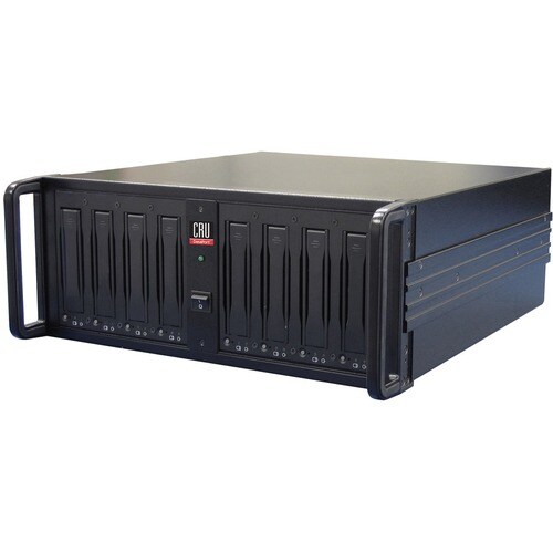 CRU RAX845DC-XJ Hard Drive Carrier Frame - Mini-SAS Host Interface - 4U Rack-mountable - Black - 8 x Total Bay - Metal 41410-1199-0000