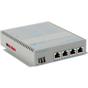 Omnitron Systems OmniConverter GPoE+/SX 4x PoE+ LC Multimode 550m US AC Powered - Network (RJ-45) - 4x PoE+ (RJ-45) Ports - 1 x LC Ports - Multi-mode - - 9446-0-141