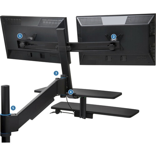 Kensington SmartFit Desk Mount for Monitor, Keyboard - 2 Display(s) Supported - 24" Screen Support - 22.50 lb Load Capacity - 75 x 75, 100 x 100 K52796WW - K52796WW - Image 8