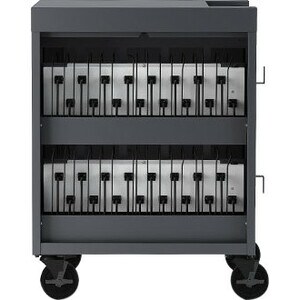 Bretford CUBE Cart - 1 Shelf - Push Handle - 4 Casters - Steel, Polypropylene - 30" Width x 26.50" Depth x 37.50" Height - Black Pumice - - TVC16PAC-BP - Image 3