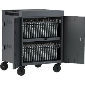 Bretford CUBE Cart - 1 Shelf - Push Handle - 4 Casters - Steel, Polypropylene - 30" Width x 26.50" Depth x 37.50" Height - Black Pumice - - TVC16PAC-BP - Image 7