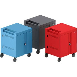 Bretford CUBE Cart - 1 Shelf - Push Handle - 4 Casters - Steel, Polypropylene - 30" Width x 26.50" Depth x 37.50" Height - Black Pumice - - TVC16PAC-BP - Image 8