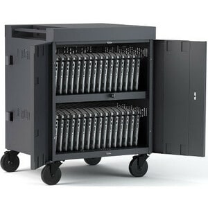 Bretford CUBE Cart - 2 Shelf - Push Handle - 4 Casters - Steel, Polypropylene - 30" Width x 26.50" Depth x 37.50" Height - Black Pumice - - TVC32PAC-BP - Image 7