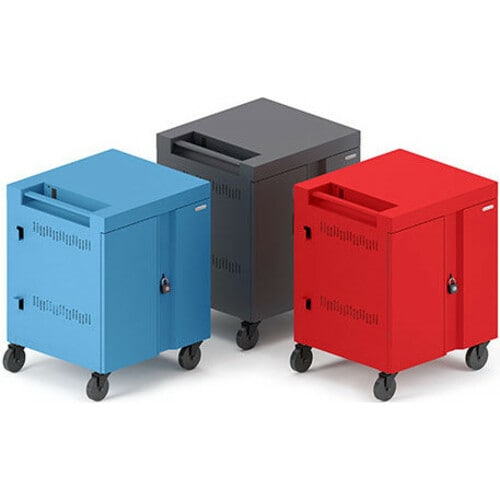 Bretford CUBE Cart - 2 Shelf - Push Handle - 4 Casters - Steel, Polypropylene - 30" Width x 26.50" Depth x 37.50" Height - Black Pumice - - TVC32PAC-BP - Image 8