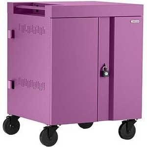 Bretford CUBE Cart - 2 Shelf - Push Handle - 4 Casters - Steel, Polypropylene - 30" Width x 26.50" Depth x 37.50" Height - Orchid - For - TVC32PAC-ORC