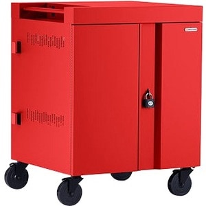 Bretford CUBE Cart - 2 Shelf - Push Handle - 4 Casters - Steel, Polypropylene - 30" Width x 26.50" Depth x 37.50" Height - Red - For - TVC32PAC-90DR
