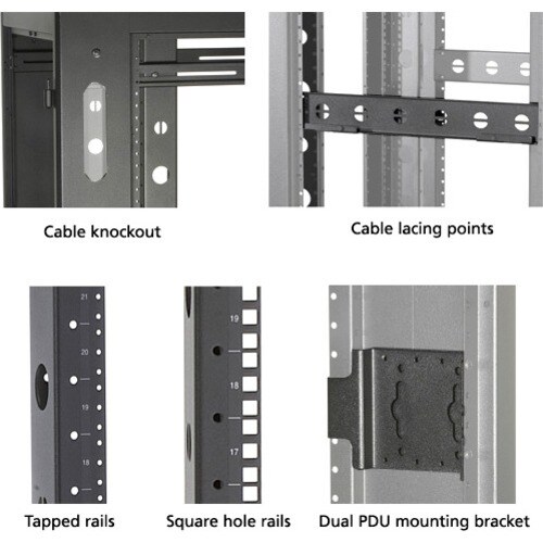 38U RACK ELITE NETWRK CAB TAP PLEXI-FRONT BLACK - EC38U3032TPMSMNK - Image 4