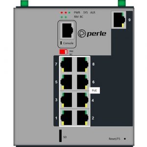 Perle IDS-509PP8 - Industrial Managed Power Over Ethernet Switch - 9 Ports - Manageable - Gigabit Ethernet - 10/100/1000Base-T - 2 Layer Supported - Twisted Pair - Wall - 7016370