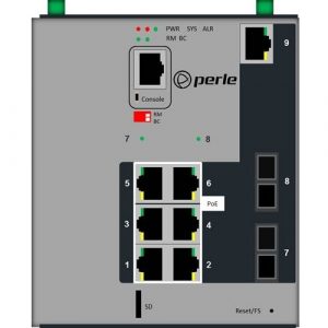 Perle IDS-509F2PP6-C2MD2 -Industrial Managed PoE Switch - 7 Ports - Manageable - Gigabit Ethernet - 10/100/1000Base-T - 2 Layer Supported - Twisted Pair, Optical Fiber - DIN Rail - 7016390