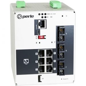Perle IDS-509F3PP6-C2MD2-SD20 - Industrial Managed Power Over Ethernet Switch - 9 Ports - Manageable - Gigabit Ethernet - 10/100/1000Base-T - 2 Layer Supported - Modular - 3 SFP - 7016610