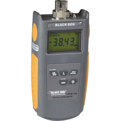 Black Box Fiber Power Meter - Multimode/Single-Mode - Frequency Measurement, Fiber Optic Cable Testing, Power Level Testing - Optical Fiber - 4Number of Batteries Supported - AAA FOPM-150 - FOPM-150
