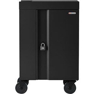 Bretford CUBE Cart Mini - 2 Shelf - Steel - 24" Width x 21" Depth x 37.50" Height - Black - For 20 Devices TVCM20PAC-BP