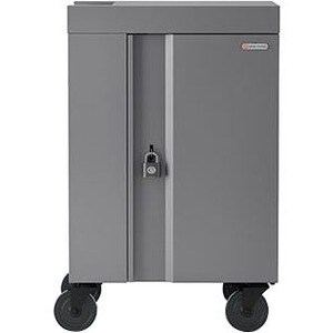 Bretford CUBE Cart Mini - 2 Shelf - Steel - 24" Width x 21" Depth x 37.50" Height - Platinum - For 20 Devices TVCM20PAC-PM