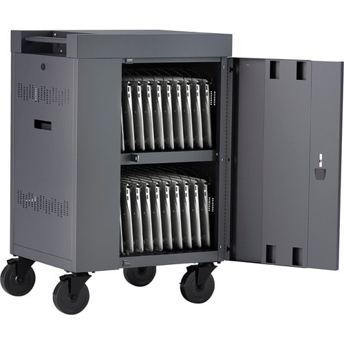 Bretford CUBE Cart Mini - 2 Shelf - 4 Casters - 5" Caster Size - Steel - 24" Width x 21" Depth x 37.50" Height - Pacific Blue - TVCM20PAC-PA - Image 4
