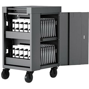 Bretford CUBE Cart Mini - 2 Shelf - 4 Casters - 5" Caster Size - Steel - 24" Width x 21" Depth x 37.50" Height - Pacific Blue - TVCM20PAC-PA - Image 7