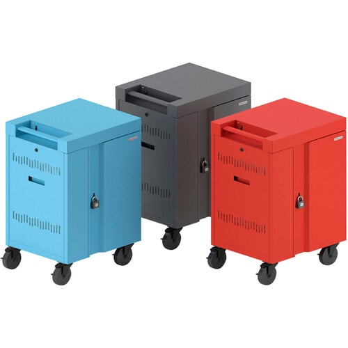 Bretford CUBE Cart Mini - 2 Shelf - 4 Casters - 5" Caster Size - Steel - 24" Width x 21" Depth x 37.50" Height - Pacific Blue - TVCM20PAC-PA - Image 9