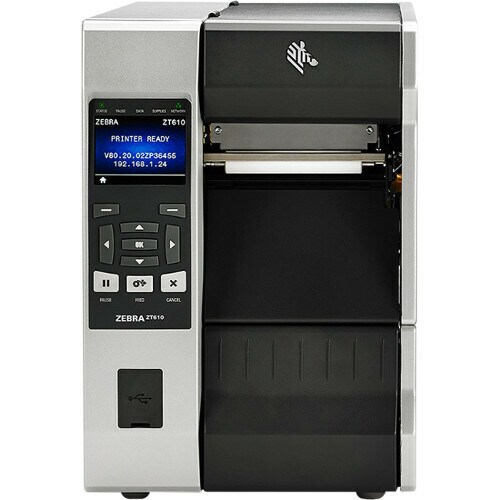 ZEBRA ZT610 Industrial Direct Thermal/Thermal Transfer Printer – Monochrome – Label Print – USB – Serial – Bluetooth – 30″ Print Length – 4.09″ Print Width – 14.02 - ZT61046-T210100Z