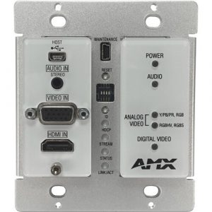 AMX Decor Style Wallplate Encoder with KVM, Black - 1 Computer(s) - WUXGA - 1920 x 1200 Maximum Video Resolution x Network (RJ-45) - 2 x USB - - FGN1115-WP-BL