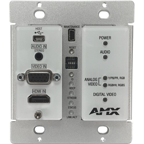 AMX Decor Style Wallplate Encoder with KVM, Black - 1 Computer(s) - WUXGA - 1920 x 1200 Maximum Video Resolution x Network (RJ-45) - 2 x USB - - FGN1115-WP-BL