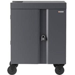 Bretford CUBE Cart - 2 Shelf - Push Handle - 4 Casters - Steel, Polypropylene - 30" Width x 26.50" Depth x 37.50" Height - Charcoal - For - TVC32PAC-SPLOCK - Image 2