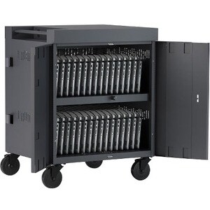 Bretford CUBE Cart - 2 Shelf - Push Handle - 4 Casters - Steel, Polypropylene - 30" Width x 26.50" Depth x 37.50" Height - Charcoal - For - TVC32PAC-SPLOCK - Image 4