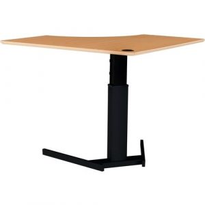 CORNER MELAMINE BEECH VENEER TABLETOP WITH STEEL FRAME BLACK - Beech, Lacquer - 220 lb Capacity - 26" to 46" Adjustment - 47.25" Table Top - 501-19 8B095 120H B