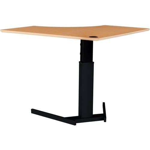 CORNER MELAMINE BEECH VENEER TABLETOP WITH STEEL FRAME BLACK - Beech, Lacquer - 220 lb Capacity - 26" to 46" Adjustment - 47.25" Table Top - 501-19 8B095 120H B