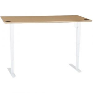60IN MELAMINE BEECH VENEER TABLETOP WITH STEEL FRAME WHITE - 501-37 8W129 60-30SB