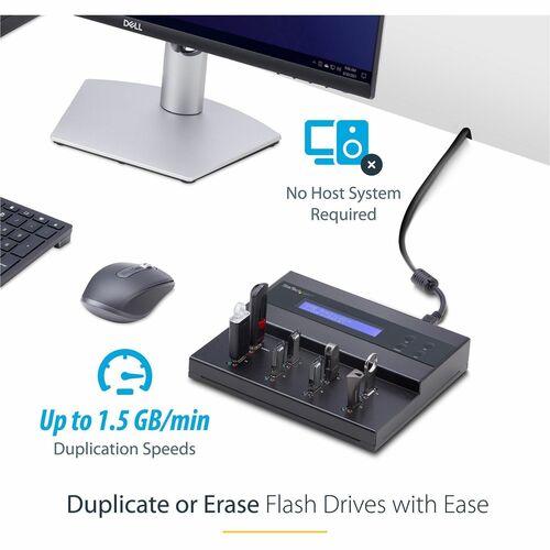 StarTech.com Standalone 1 to 7 USB Thumb Drive Duplicator/Eraser, Multiple USB Flash Drive Copier/Cloner, Sector-by-Sector Copy, Sanitizer - 1 to 7 Standalone USB Flash Drive Duplicator/Eraser, Cloner/Sanitizer; Supports - USBDUPE17 - Image 3