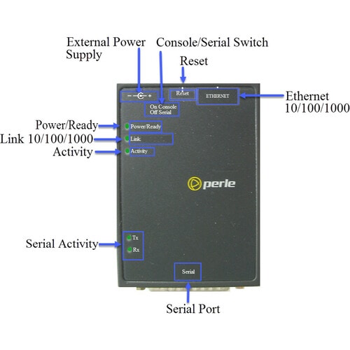 Perle IOLAN SDS1T G9 Secure Device Server - 512 MB - Twisted Pair - 1 x Network (RJ-45) - 1 x Serial Port - 10/100/1000Base-T - Gigabit Ethernet - 4031880 - Image 2