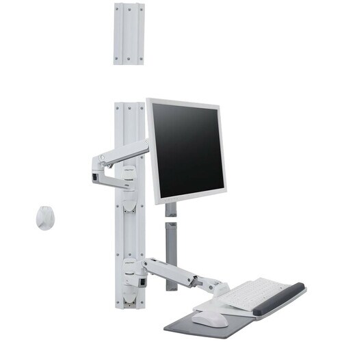 Ergotron Wall Mount Track for Keyboard, LCD Monitor, Mouse - White - 1 Display(s) Supported - 32" Screen Support - 30 lb Load Capacity - 75 x 75, - 45-551-216 - Image 7