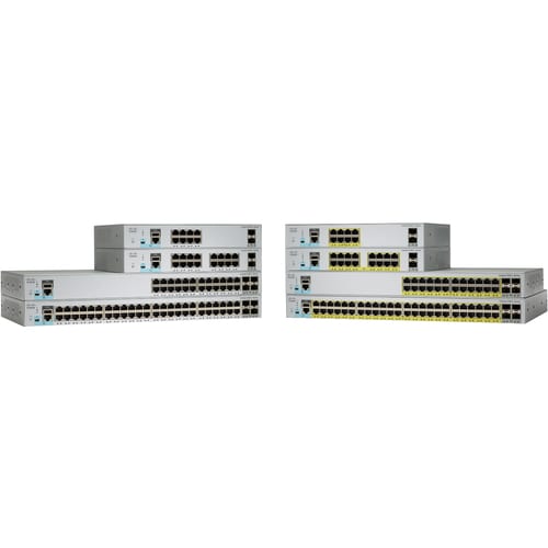 Cisco Catalyst WS-C2960L-16PS-LL Ethernet Switch - 16 Ports - Manageable - Gigabit Ethernet - 10/100/1000Base-T, 1000Base-X - Refurbished - 4 Layer Supported - Modular - 2 SFP Slots - WS-C2960L16PSLL-RF - Image 3