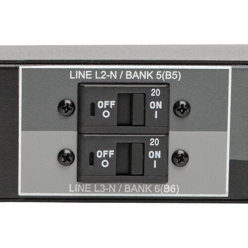 Eaton Tripp Lite Series 28.8kW 220-240V 3PH Switched PDU - LX Interface, Gigabit, 30 Outlets, Hardwire 380-415V Input, LCD, 1.8 m Cord, 0U 1.8 m Height, TAA - - PDU3XEVSRHWB - Image 5