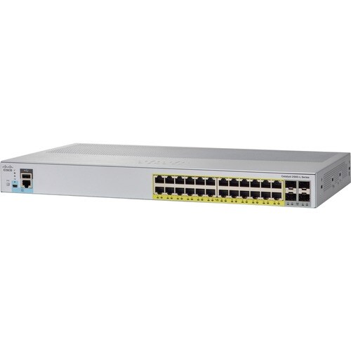 Cisco Catalyst WS-C2960L-24PS-LL Ethernet Switch - 24 Ports - Manageable - Gigabit Ethernet - 10/100/1000Base-T, 1000Base-X - Refurbished - 4 Layer Supported - Modular - 4 SFP Slots - WS-C2960L24PSLL-RF