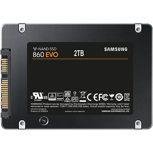 Samsung 860 EVO MZ-76E2T0E 2 TB Solid State Drive - 2.5" Internal - SATA (SATA/600) - 550 MB/s Maximum Read Transfer Rate - 256-bit Encryption Standard - 5 - MZ-76E2T0E - Image 2