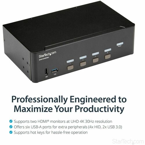 4 PORT HDMI KVM SWITCH 4K USB AUDIO HDMI KVM SWITCH - SV431DHD4KU - Image 4