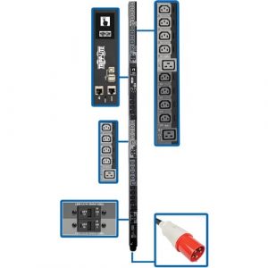 3-PHASE PDU SWITCHED 27.7KW 220/230V 24 C13 6 C19 63A IEC309 - PDU3XEVSR6G63B